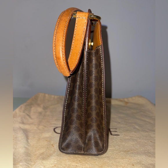 Celine Vintage Macadam Canvas Hand Bag Leather - Picture 9 of 15